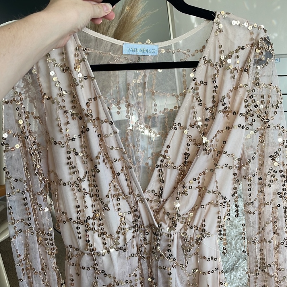 Gold Sequin Romper - image 2